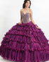 Purple Organza Quinceanera Dresses Beaded Sweetheart Party Ball Gown Sweet 16 Dress